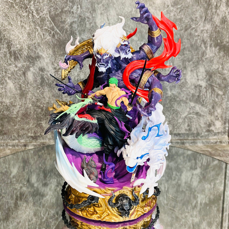 One Piece Anime Figure Lx Sauron Hand-Made King Hell Yan Mo Luo Luo Noah Model Statue Decoration Home Accessories Christmas Gift