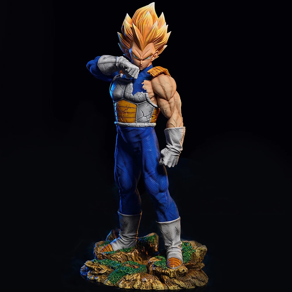 11.02in/28cm Anime Dragon Ball Z Figure Vegeta Figure PVC Super Saiyan Statue Collectible Model Toys Gifts